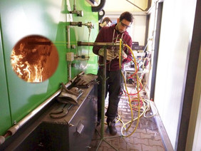 Räumlich aufgelöste Strahlungsmessung im Feuerraum durch den Einsatz einer wassergekühlten Messlanze des LEAT, Quelle: Fraunhofer UMSICHT, RUB-LEAT